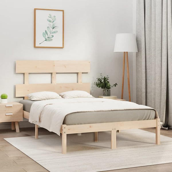 vidaXL Solid Wood Bed 140x190 cm