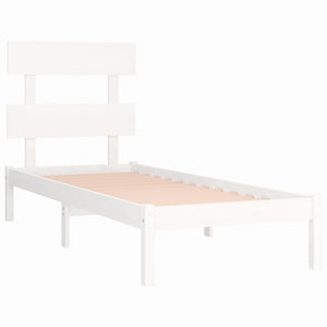 vidaXL Solid Wood Bed White 90x200 cm
