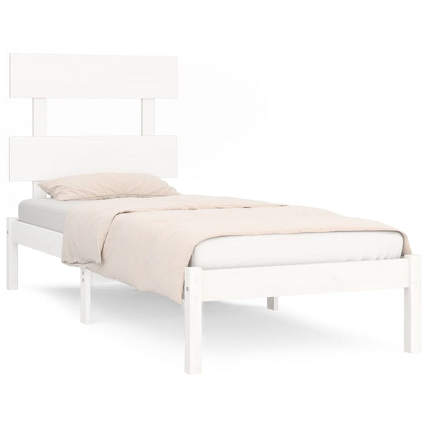 vidaXL Solid Wood Bed White 100x200 cm