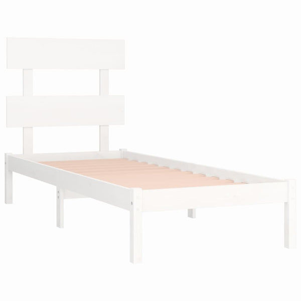 vidaXL Solid Wood Bed White 100x200 cm