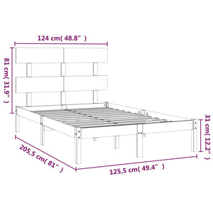 vidaXL Solid Wood Bed 120x200 cm