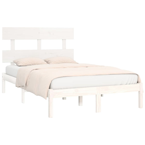 vidaXL Solid Pine Bed White 120x200 cm