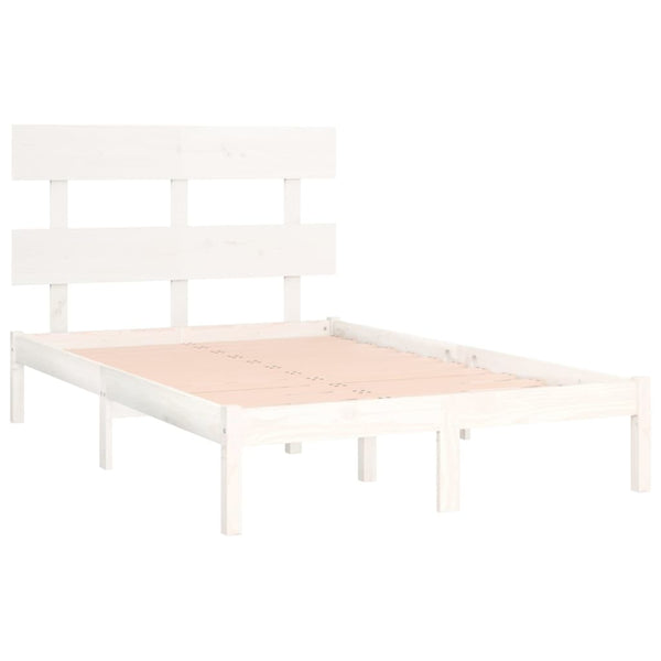 vidaXL Solid Pine Bed White 120x200 cm