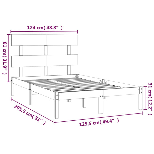 vidaXL Solid Pine Bed White 120x200 cm