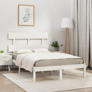vidaXL Solid Pine Bed White 120x200 cm