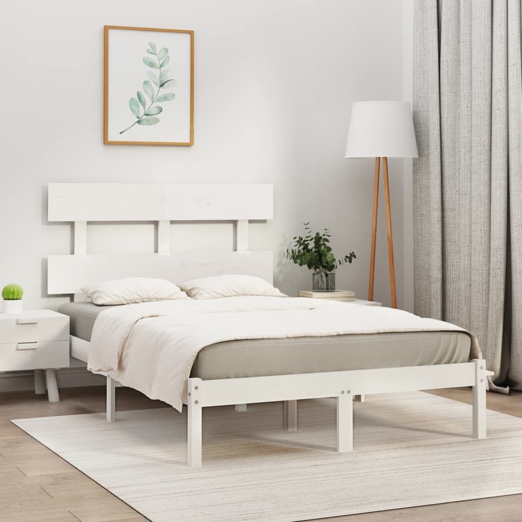 vidaXL Solid Pine Bed White 120x200 cm