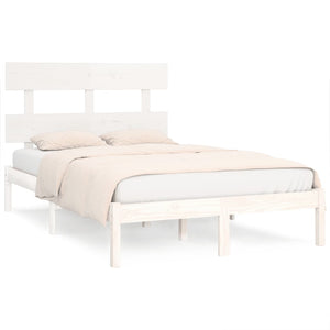 vidaXL Solid Pine Wood Bed White 160x200 cm