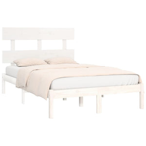 vidaXL Solid Pine Wood Bed White 160x200 cm