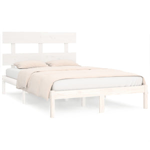 vidaXL Solid Wood Bed White 180x200 cm