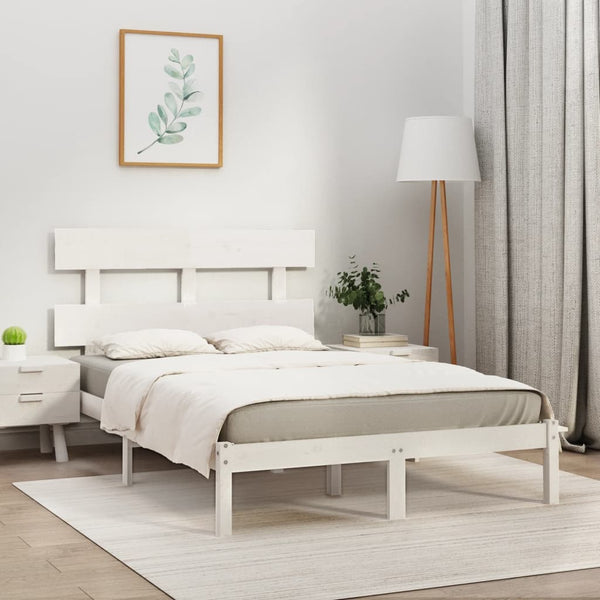 vidaXL Solid Wood Bed White 180x200 cm