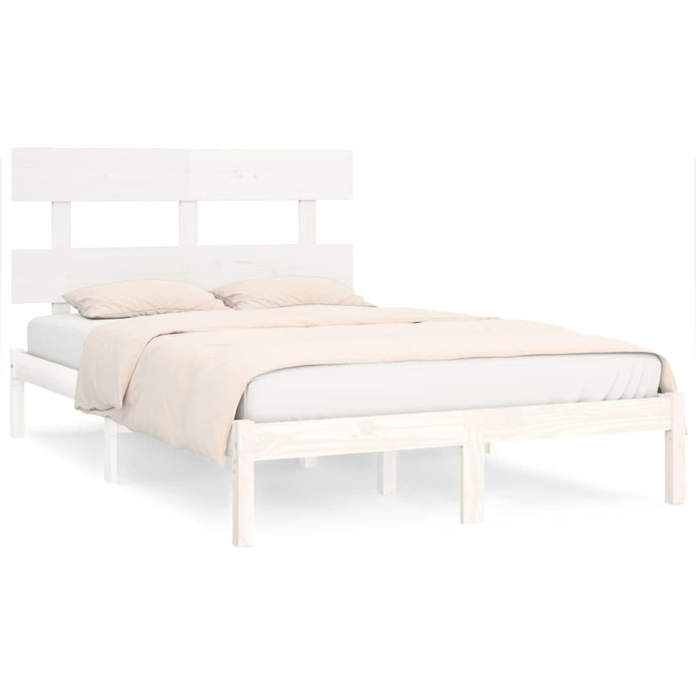 vidaXL Solid Wood Bed White 200x200 cm