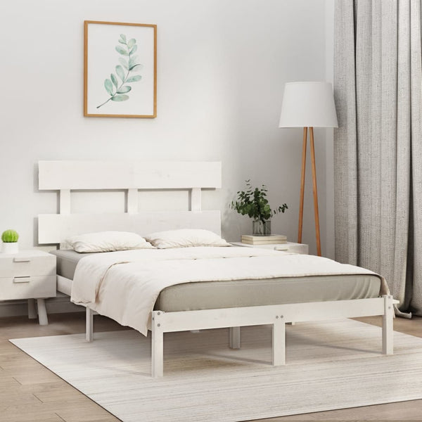 vidaXL Solid Wood Bed White 200x200 cm