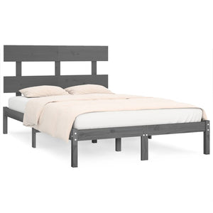 vidaXL Solid Wood Bed Grey 200x200 cm