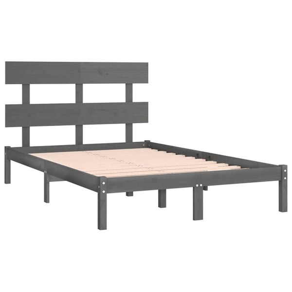vidaXL Solid Wood Bed Grey 200x200 cm