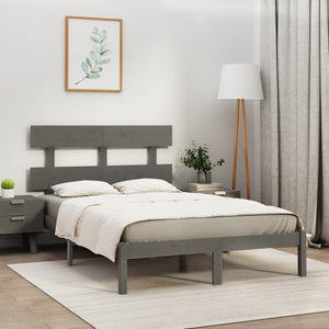 vidaXL Solid Wood Bed Grey 200x200 cm
