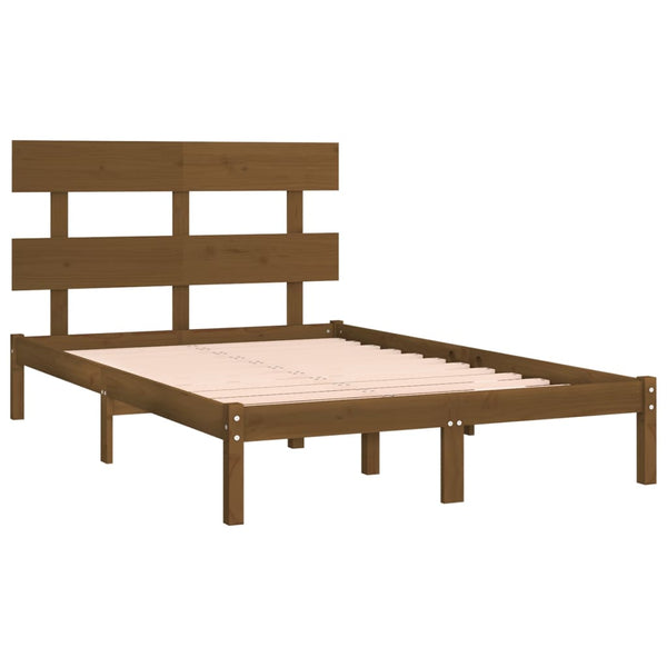 vidaXL Solid Wood Bed Honey Brown 200x200 cm