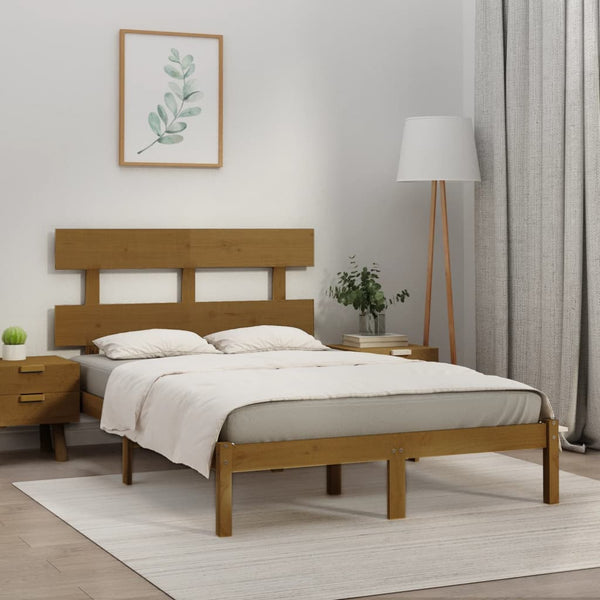vidaXL Solid Wood Bed Honey Brown 200x200 cm