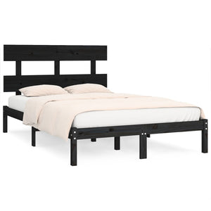 vidaXL Solid Wood Bed Black 200x200 cm
