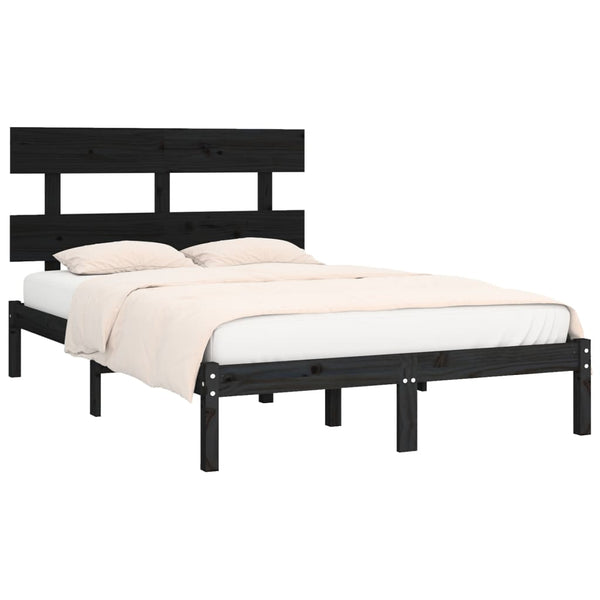 vidaXL Solid Wood Bed Black 200x200 cm