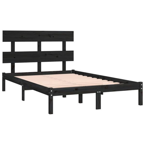 vidaXL Solid Wood Bed Black 200x200 cm