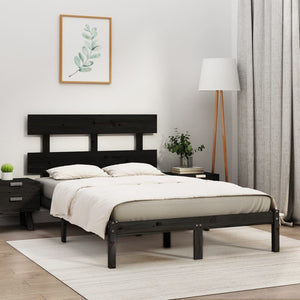 vidaXL Solid Wood Bed Black 200x200 cm