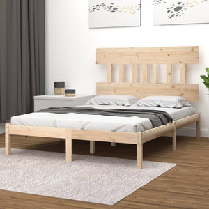 vidaXL Solid Wood Bed 135x190 cm