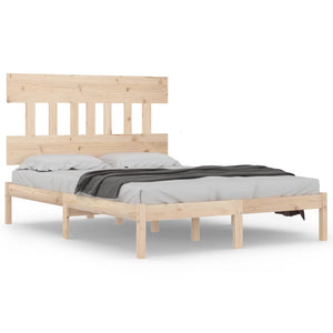 vidaXL Solid Wood Bed 140x190 cm