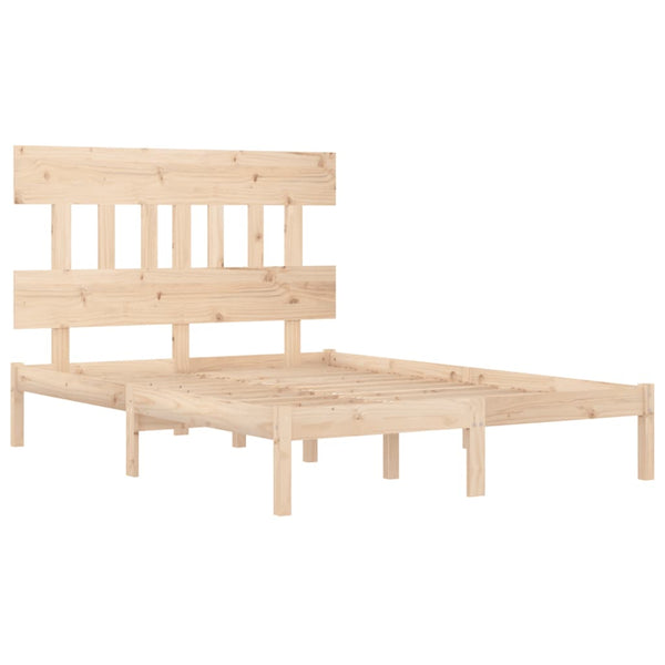 vidaXL Solid Wood Bed 140x190 cm