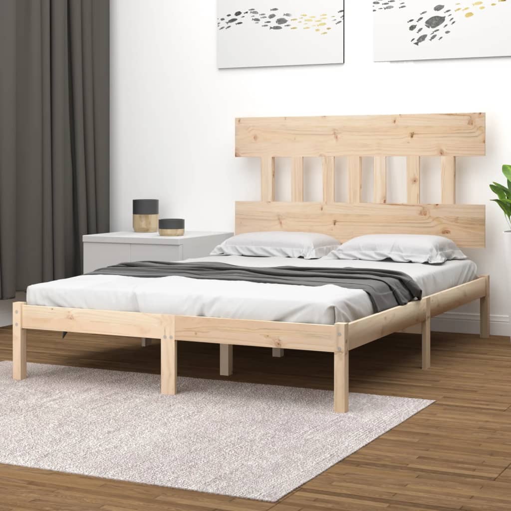 vidaXL Solid Wood Bed 140x190 cm