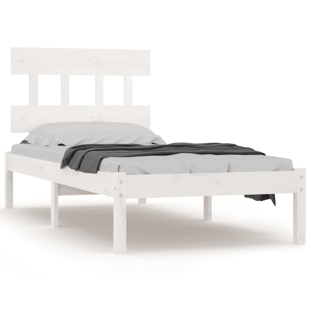 vidaXL Solid Wood Bed White 100x200 cm