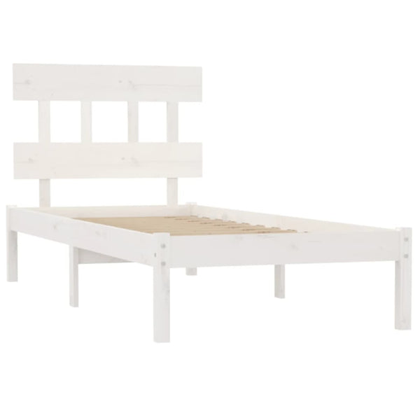 vidaXL Solid Wood Bed White 100x200 cm