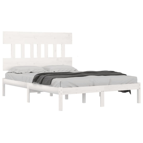 vidaXL Solid Wood Bed White 140x200 cm