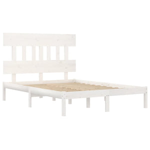 vidaXL Solid Pine Wood Bed White 160x200 cm