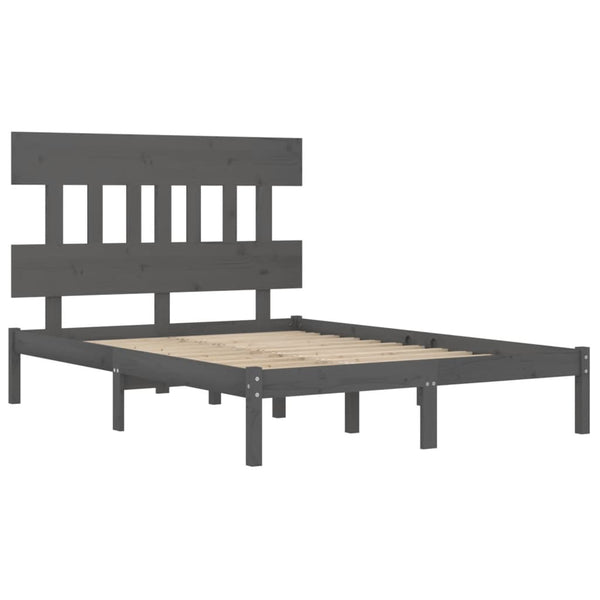 vidaXL Solid Wood Bed Grey 200x200 cm