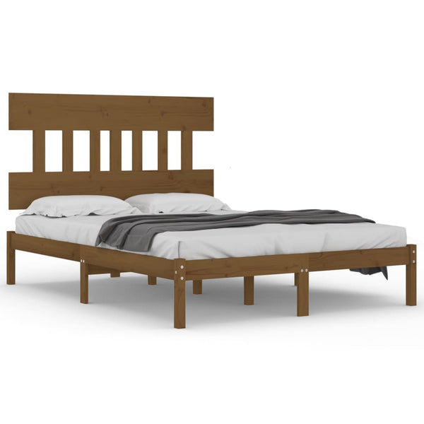 vidaXL Solid Wood Bed Honey Brown 200x200 cm