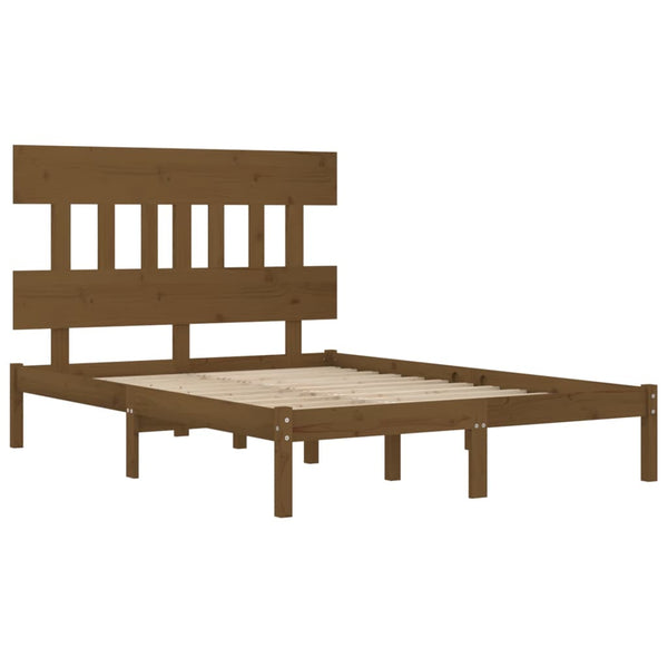 vidaXL Solid Wood Bed Honey Brown 200x200 cm