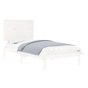 vidaXL Solid Wood Bed White 90x190 cm