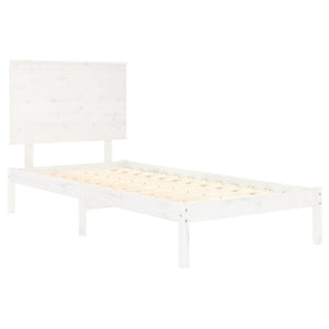 vidaXL Solid Wood Bed White 90x190 cm