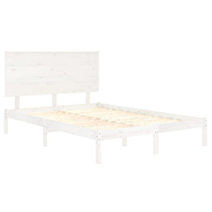 vidaXL Solid Wood Bed White 120x190 cm
