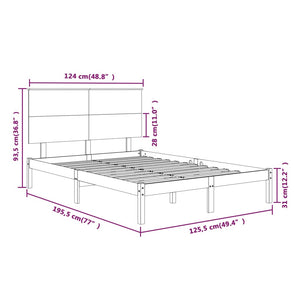 vidaXL Solid Wood Bed White 120x190 cm