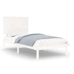 vidaXL Solid Wood Bed Frame without Mattress White 90x200 cm Pine Wood