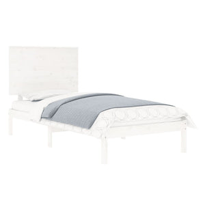 vidaXL Solid Wood Bed Frame without Mattress White 90x200 cm Pine Wood