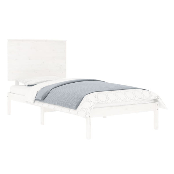 vidaXL Solid Wood Bed Frame without Mattress White 90x200 cm Pine Wood