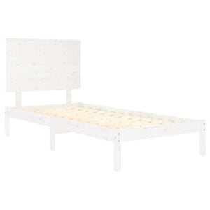 vidaXL Solid Wood Bed Frame without Mattress White 90x200 cm Pine Wood