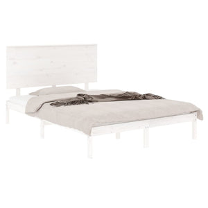 vidaXL Solid Wood Bed Frame without Mattress White 120x200 cm Pine Wood