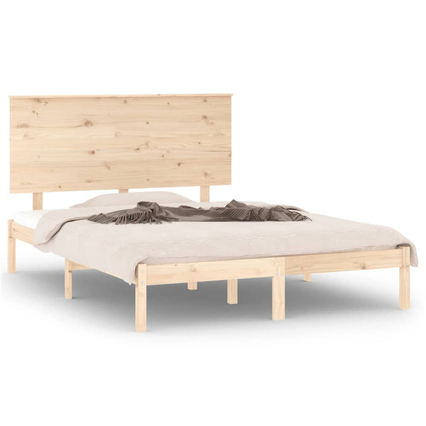 vidaXL Solid Wood Bed Frame without Mattress 140x200 cm Pine Wood
