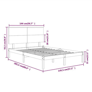 vidaXL Solid Wood Bed Frame without Mattress 140x200 cm Pine Wood