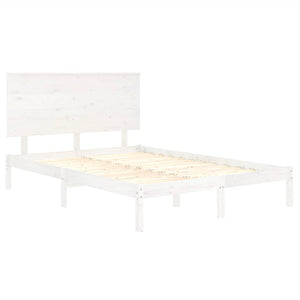 vidaXL Solid Wood Bed Frame White 140x200 cm Pine Wood (No Mattress)