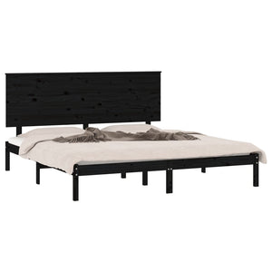 vidaXL Solid Wood Bed Black Pine 200x200 cm