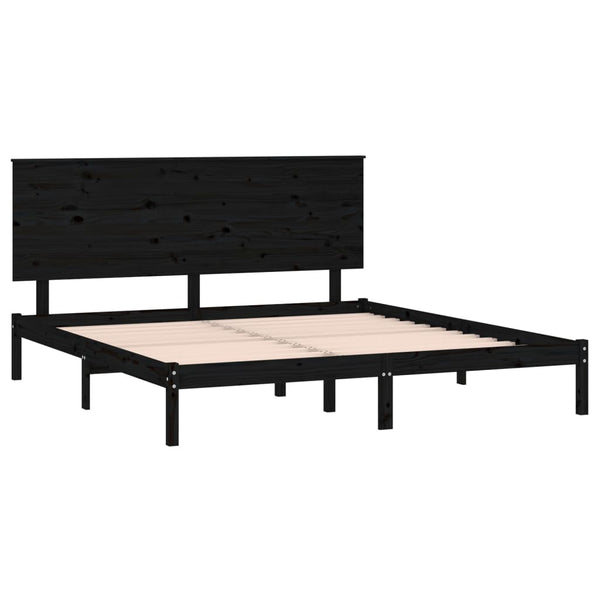 vidaXL Solid Wood Bed Black Pine 200x200 cm
